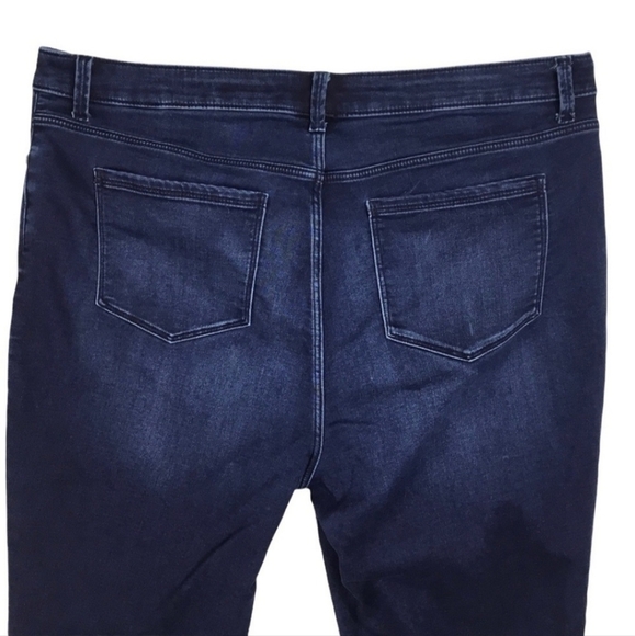 Susan Graver Dark Wash Blue Denim Zip-Front Straight Leg Jeans Women's 2 EUC - Picture 4 of 7